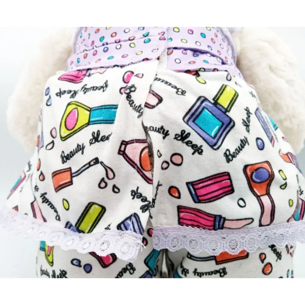 White Build a Bear Plush Beauty Sleep Pajamas 15 Inch Soft BBWS Stuffed Animal